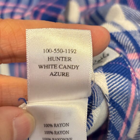 Rails Hunter White Candy Azure Plaid Long Sleeve Button Down Shirt - Picture 13 of 13